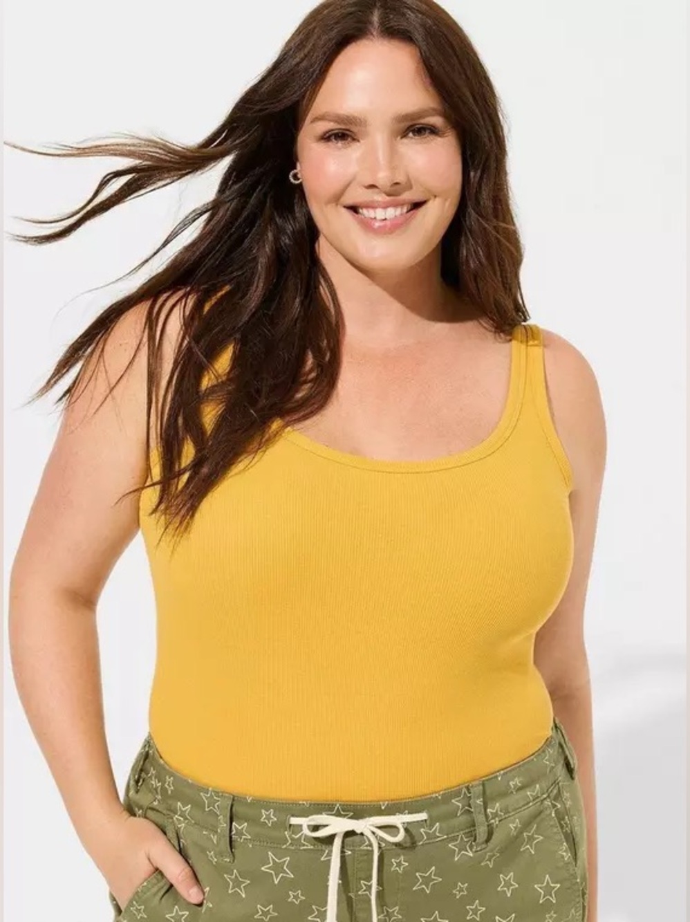 TORRID Cotton Modal Rib Double Scoop Neck Tank